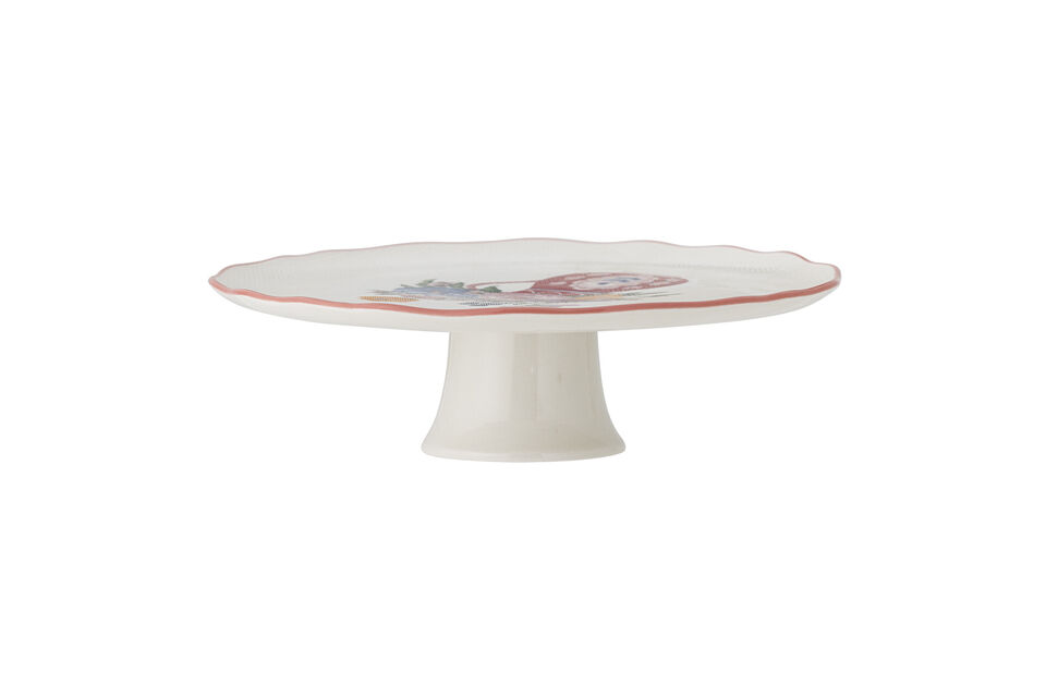 Plateau à gâteau Ø28xH9 cm en grès multicolore Dorothy - 4