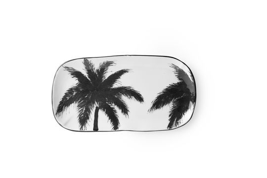 Plateau palmiers Fréthun en porcelaine