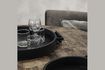 Miniature Plateau rond en bois de manguier noir Block 3
