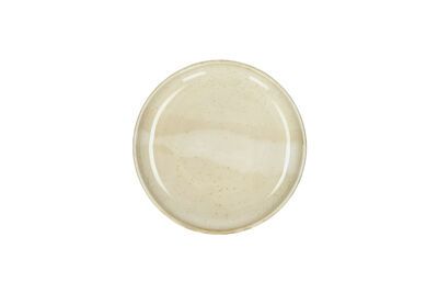 Plato de aperitivo de porcelana beige turrón