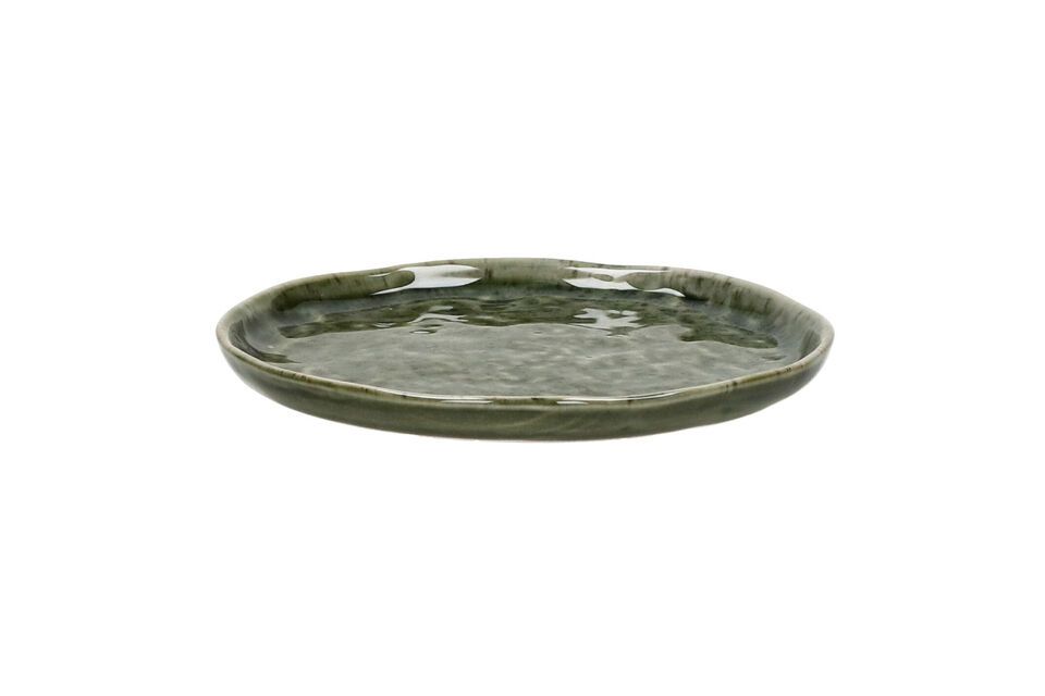 Plato de gres verde oscuro Spiro Pomax