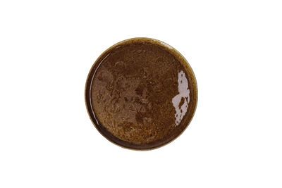 Plato de postre de gres marrón Spiro