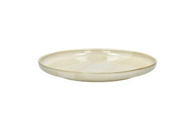 Plato de postre de porcelana beige Nougat
