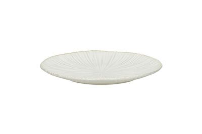 Plato de postre de porcelana blanca Mysa