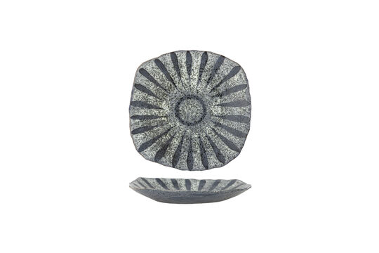 Plato de servir Ø32 cm de gres gris Ramie Clipped