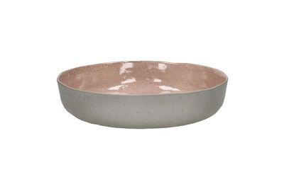 Plato hondo de gres rosa Spiro