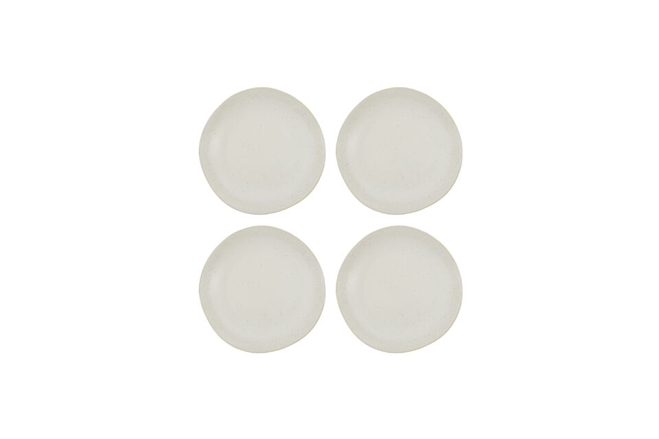 Plato llano de gres blanco roto HDServe House Doctor