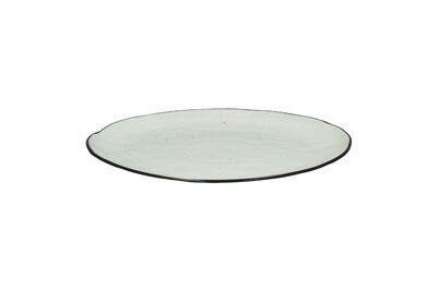 Plato llano de porcelana blanca Albahaca