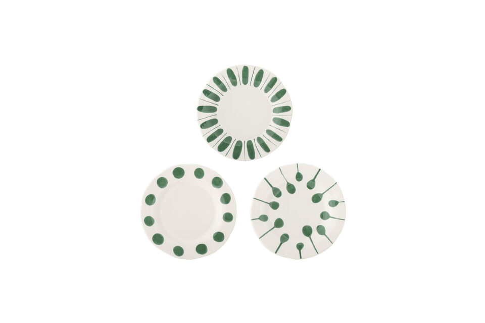 Plato set de 3 Ø22 cm de gres verde Linora Marcas