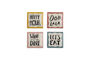 Miniatura Platos cuadrados set de 4 en gres multicolor Soline Clipped
