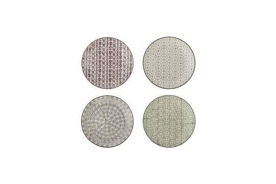 Platos set de 4 Ø 20 cm de gres multicolor Karine Clipped