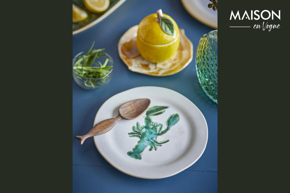 El plato Hadden de Creative Collection está fabricado en gres y presenta un motivo pintado de una