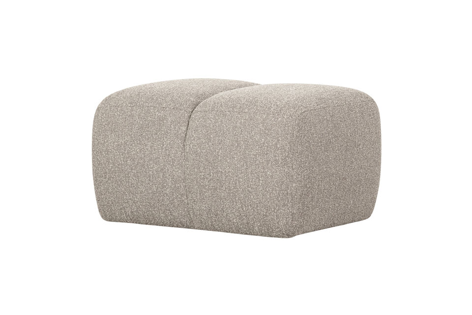 Poef 45x84x64 cm bouclé beige melange MOJO Woood