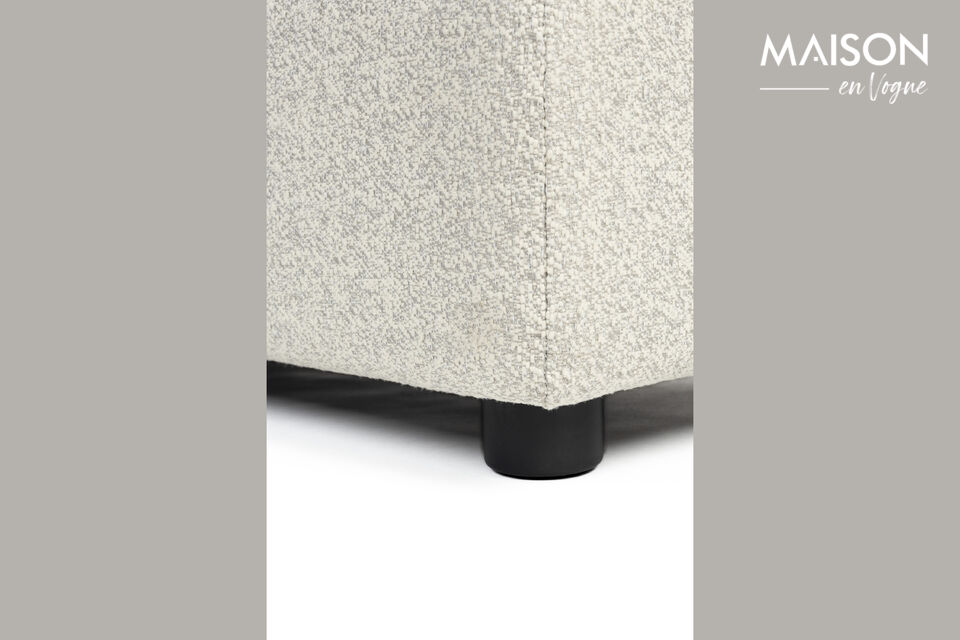 Poggiapiedi in tessuto beige Mississippi - 12