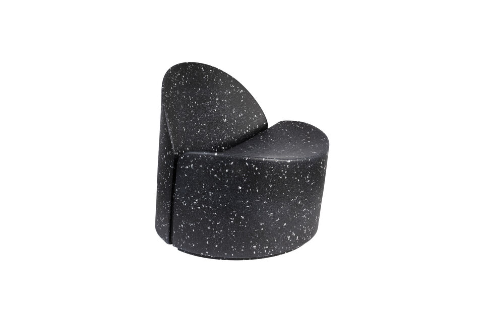 Poltrona Bloom in plastica riciclata nera Zuiver