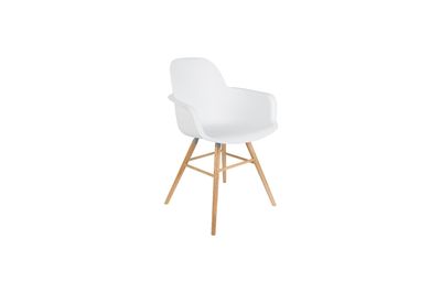Poltrona in polipropilene bianco e legno Albert Kuip