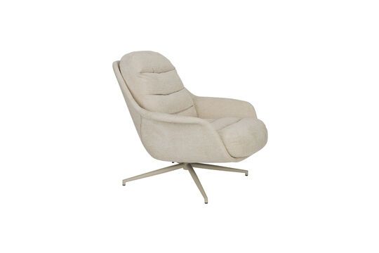 Poltrona in tessuto e legno di eucalipto beige Philly