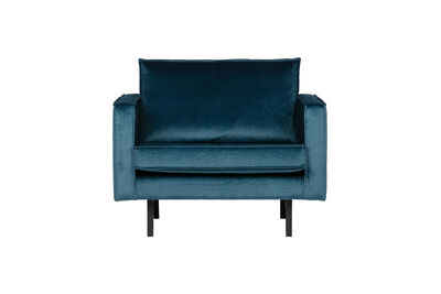 Poltrona in velluto blu RODEO