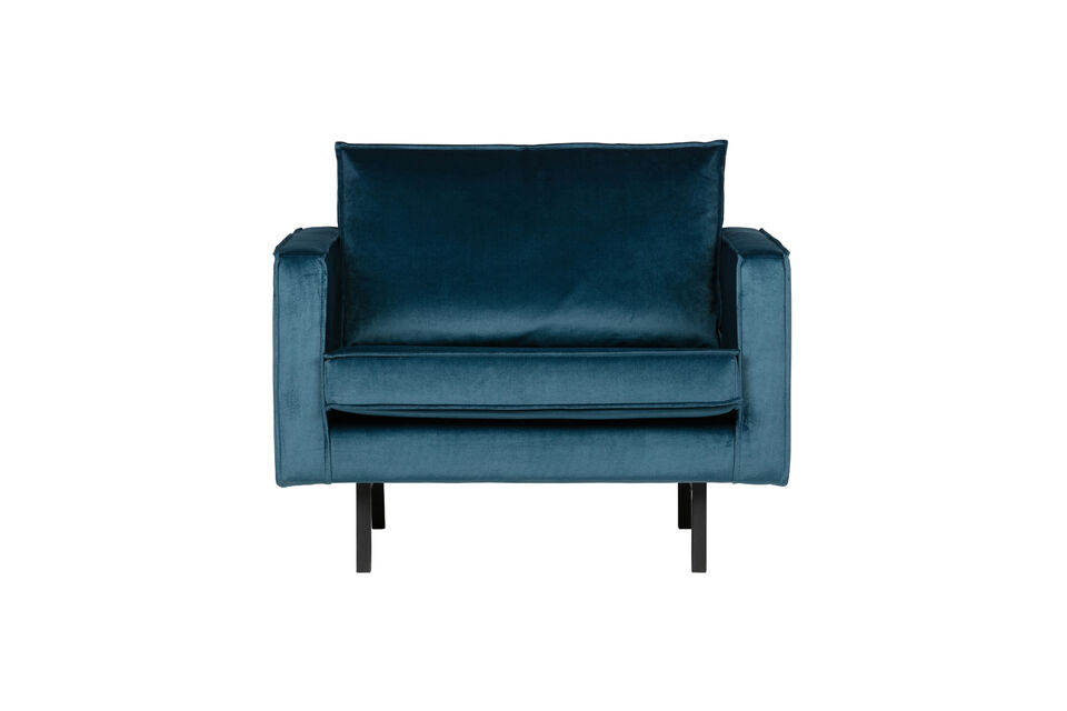 Poltrona in velluto blu RODEO Woood