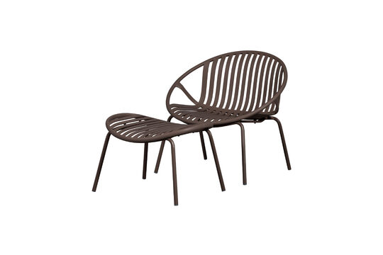Poltrona lounge e hocker giardino PP/metallo viola Bruce