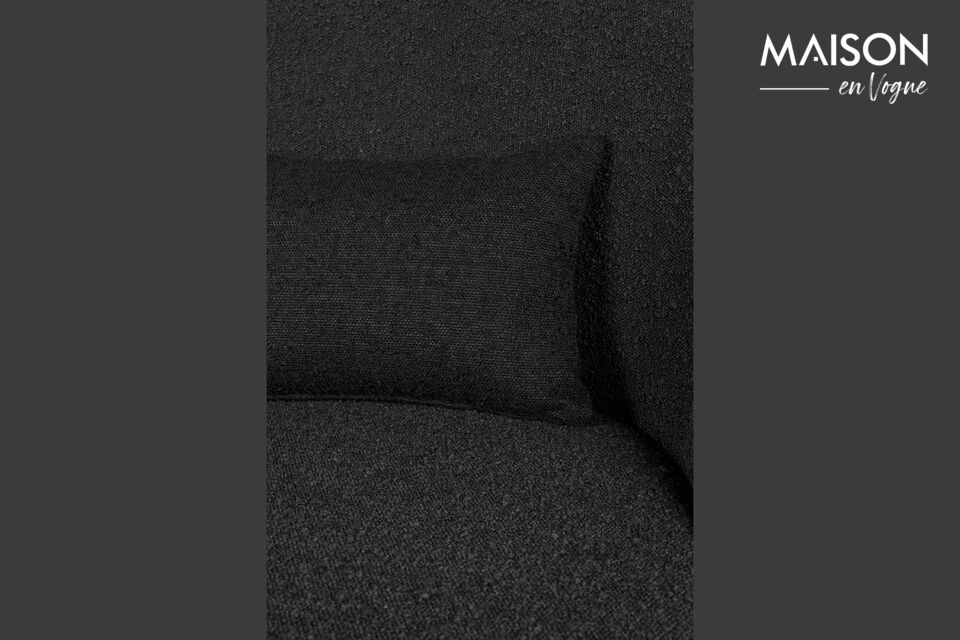 Poltrona lounge in bouclé nero Rodin - 7