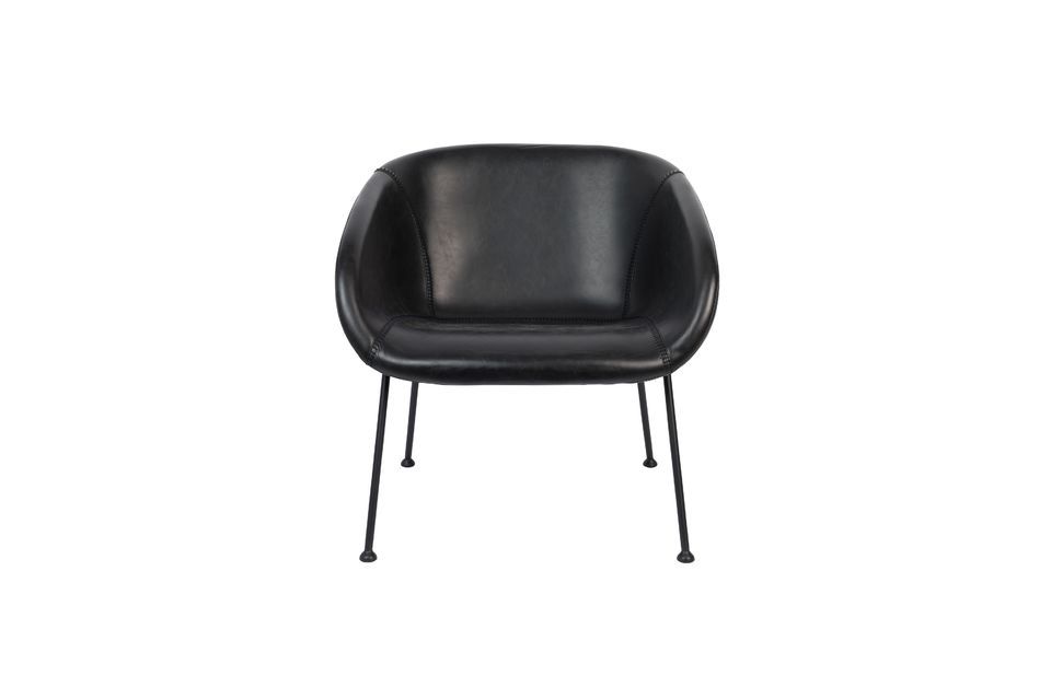 Poltrona lounge in similpelle nera Feston - 14
