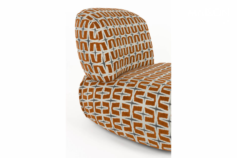 Poltrona Ritz beige e arancione bruciato - 7