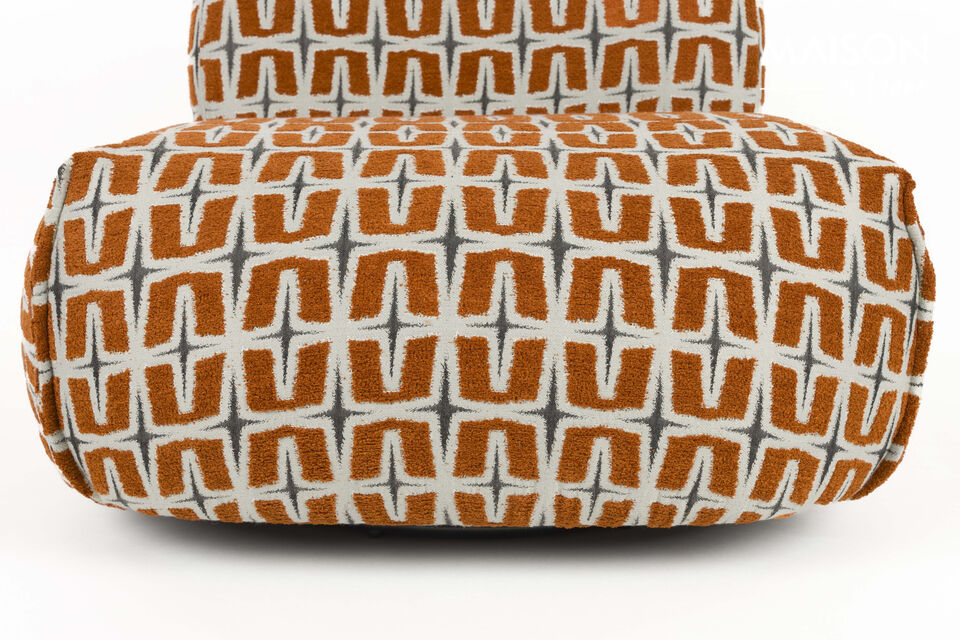 Poltrona Ritz beige e arancione bruciato - 8