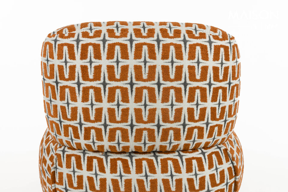Poltrona Ritz beige e arancione bruciato - 9