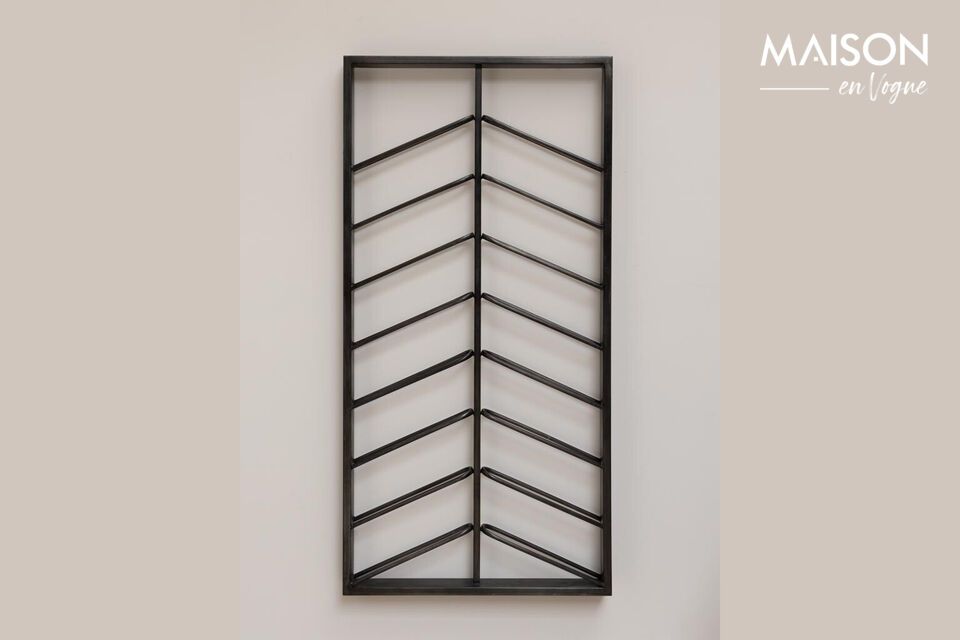 Portabotellas de pared de metal negro Chehoma