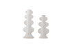 Miniatura Portacandela set di 2 in gres bianco Cason 1