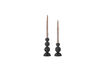 Miniatura Portacandele set di 2 in pino nero Kipp 4