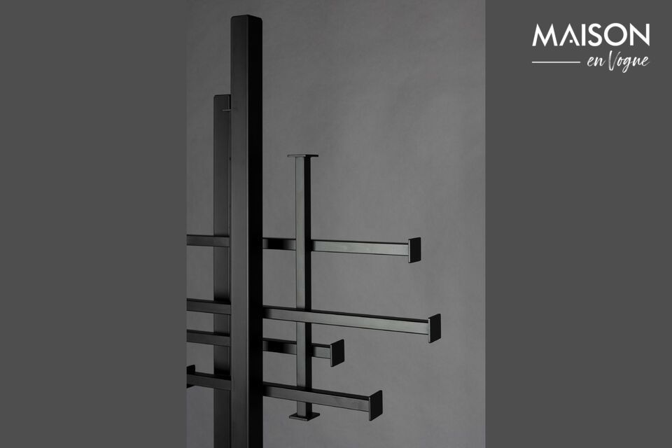 Plongez dans l\'univers sophistiqué et contemporain du Porte-manteau en Acier Noir Rumex
