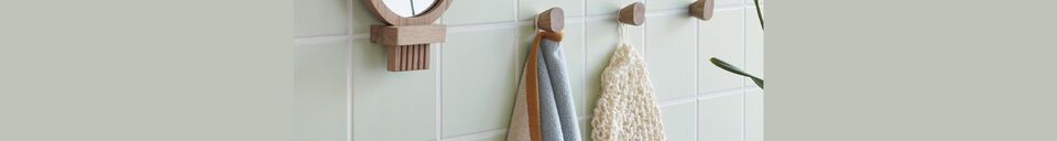 Mise en avant matière Porte-manteau en bois de chêne naturel Acorn