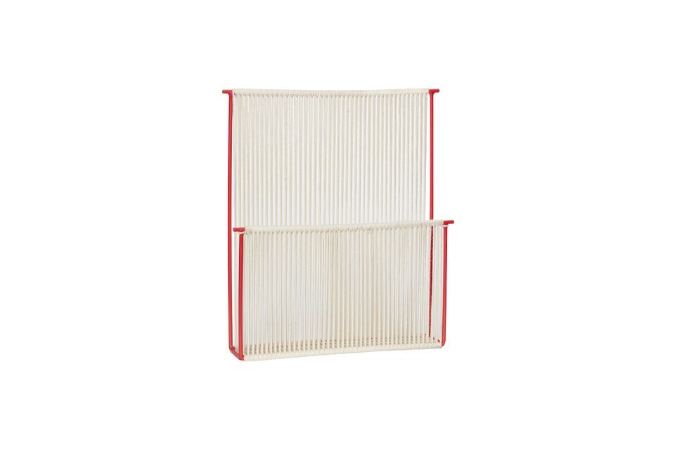 Porte-revues en coton beige String Wall Hübsch