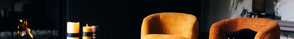Material Details Porterville rust bouclé fabric armchair