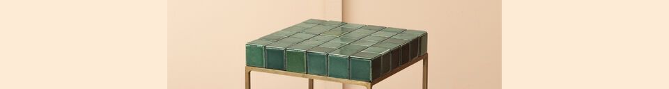 Material Details Porto green metal side table