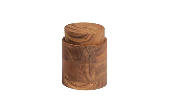 Pot avec couvercle en bois d'acacia beige Opal Détouré