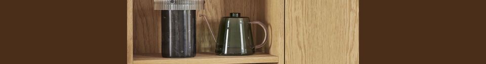 Mise en avant matière Pot en verre vert foncé Flora