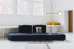 Miniature Pouf 1 place droit en tissu bleu Hunter 3