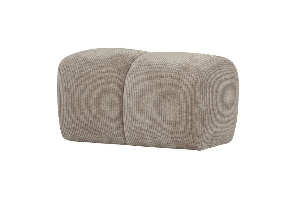 Pouf 84x64 cm tela de pana arena oscura Mojo Woood