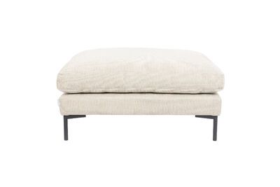 Pouf aus cremefarbenem Stoff Summer