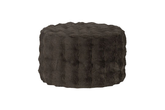 Voir la fiche produit pouf bas tissu duveteux marron Olven Pouf bas tissu duveteux marron Olven