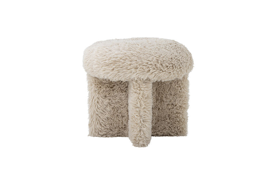 Pouf D43xH39 cm in poliestere naturale Frikka - 3
