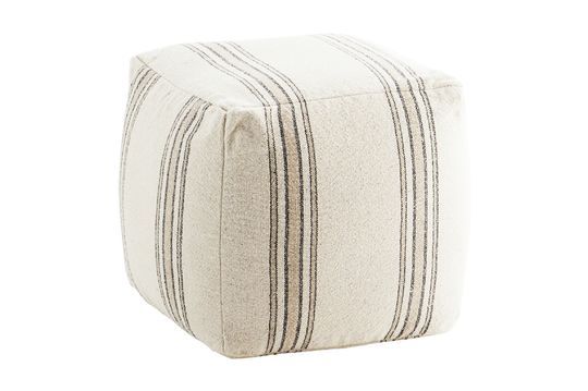 Pouf en coton blanc Mima