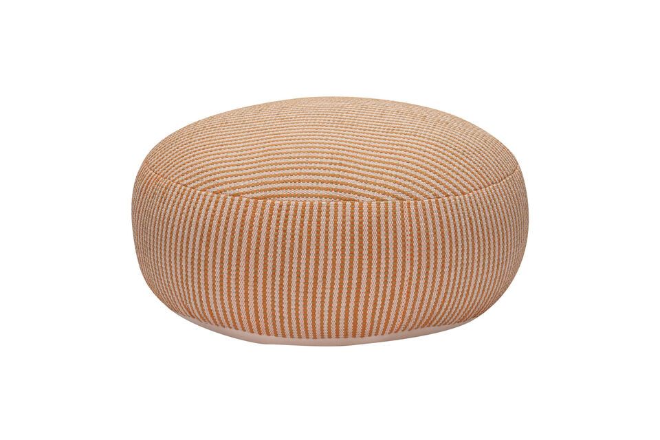 Pouf en coton orange Mochi Hübsch