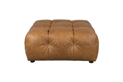 Pouf en cuir cognac Hackman