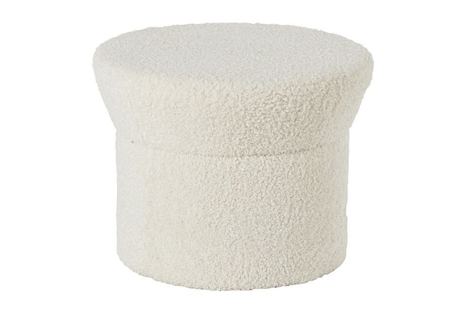 Pouf en polyester blanc nacre Alan Athezza