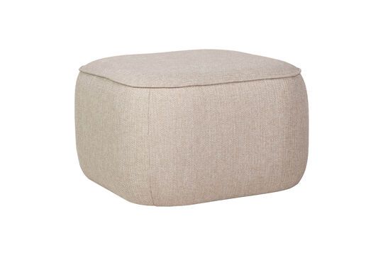 Pouf en tissu beige Cube