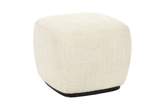 Pouf en tissu bouclé blanc Porterville Détouré